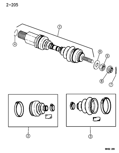 1996 Dodge Neon Shaft Assembly, Front Drive Diagram for 4670605