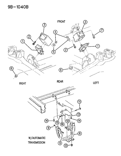 1994 Dodge Ram Wagon Engine Mounting Diagram 1 - Thumbnail