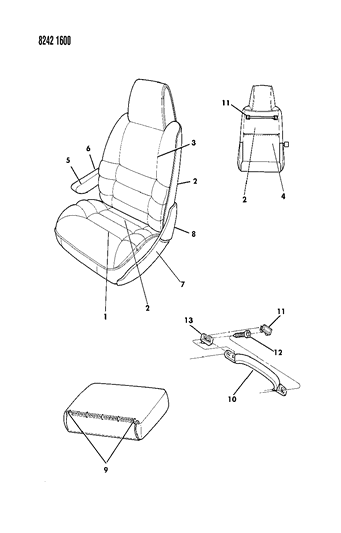 1988 Dodge Caravan Front Seat Diagram 3 - Thumbnail
