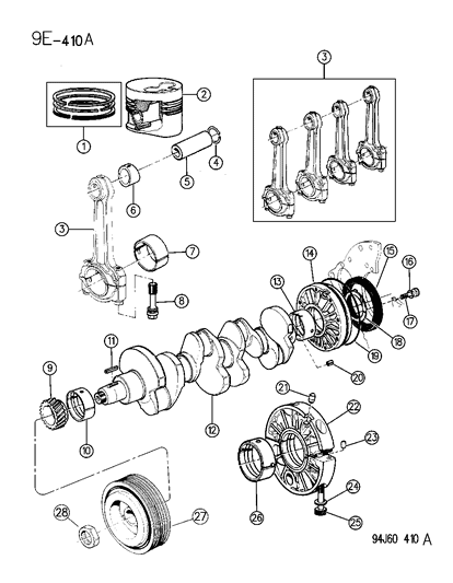 1996 Jeep Cherokee Crankshaft , Piston & Torque Converter Diagram 2 - Thumbnail
