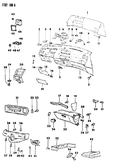 1987 Dodge Colt Handle Bezel Screw, Black, Inner Diagram for MF453075