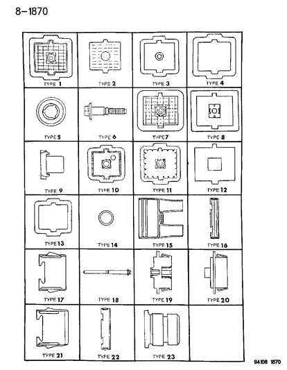 1994 Chrysler LeBaron GTC Bulkhead Connectors & Components Diagram