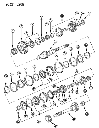 1993 Dodge D150 Ring Package, Synchronizer 1ST And 2ND Gear Diagram for 4637726