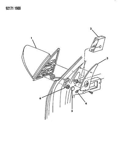 1992 Dodge Spirit Mirror Diagram for 4299715