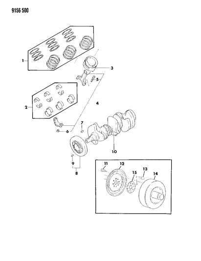 1989 Dodge Caravan Crankshaft, Pistons And Torque Converter Diagram 2 - Thumbnail