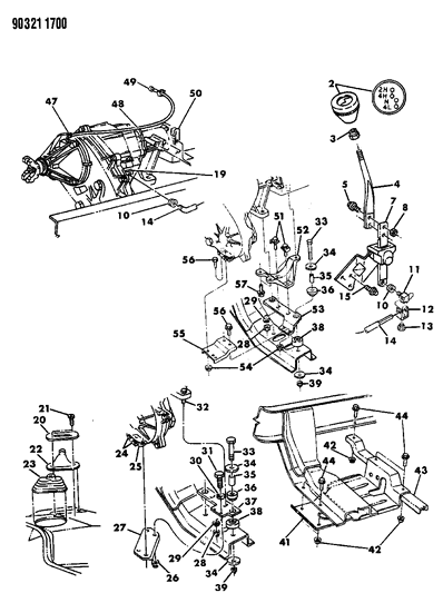 1991 Dodge D350 Screw W/Washer Pan Dust Seal To Clutch Housing 1/4-20X1/2" Diagram for 6024027
