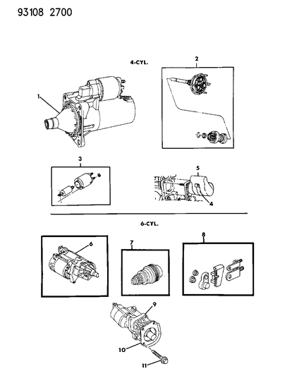 1993 Chrysler LeBaron GTC Starter - Engine Starter Motor Diagram