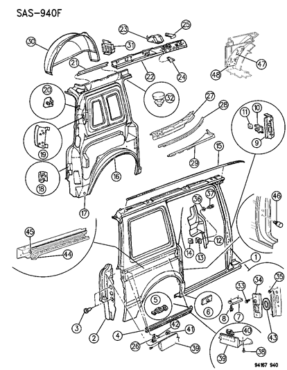 1994 Dodge Grand Caravan Plug, Side Sill Drain (One Required For Left Side) Diagram for 4512495