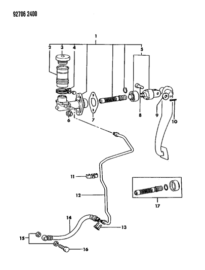 1992 Dodge Ram 50 Clutch Master Cylinder Diagram