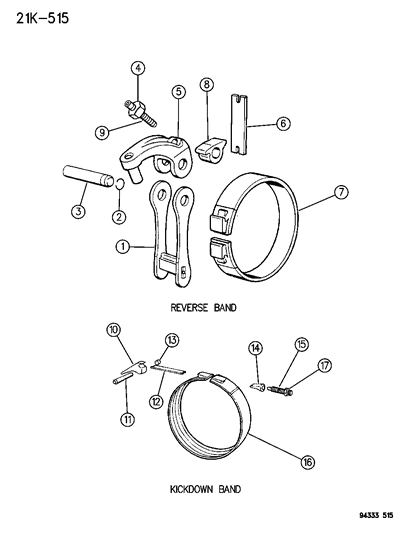 1996 Dodge Ram 3500 Band, Reverse Diagram for 4531231