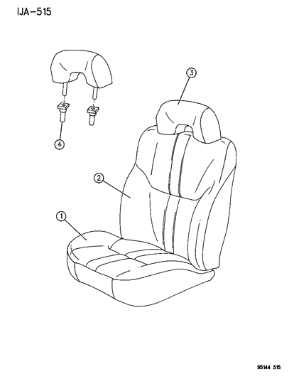 1995 Dodge Stratus Front Seat Diagram 3 - Thumbnail