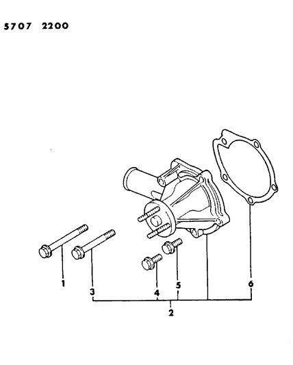 1986 Chrysler Conquest Water Pump Diagram 2 - Thumbnail