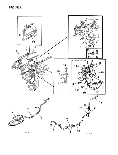 1989 Dodge D150 Air Pump Tubing Diagram 3 - Thumbnail