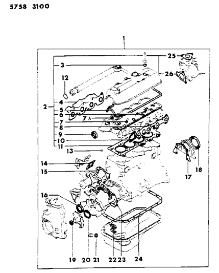 1986 Dodge Colt Engine Gasket Sets Diagram 2 - Thumbnail