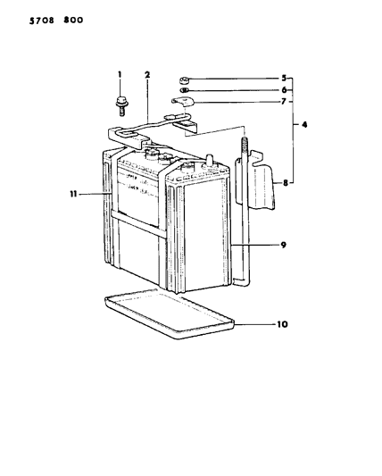 1986 Dodge Ram 50 Battery Tray Diagram 2 - Thumbnail