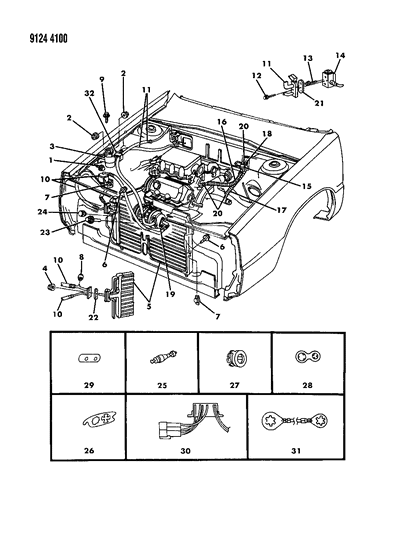 1989 Chrysler New Yorker Inlet Hose Diagram for 4462498