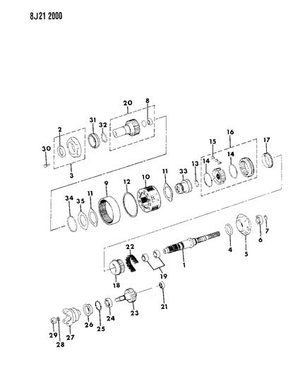 1990 Jeep Comanche Gear Train Diagram 2 - Thumbnail