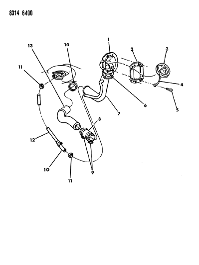 1989 Dodge D150 Fuel Tank Filler Tube Diagram 1 - Thumbnail