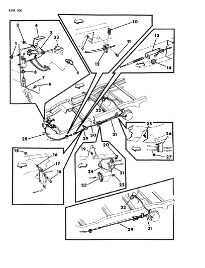 1984 Dodge D350 Lever & Cables, Parking Brake Diagram 1 - Thumbnail