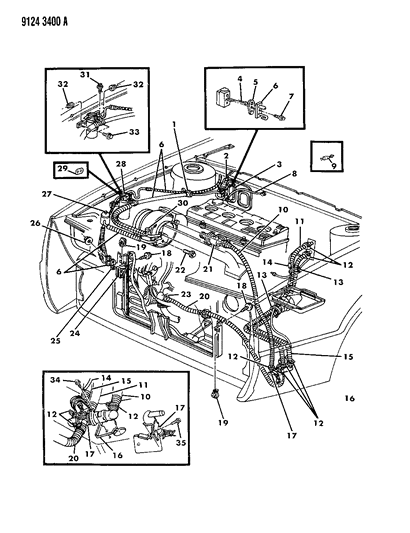 1989 Chrysler TC Maserati Plumbing - A/C & Heater Diagram 1 - Thumbnail