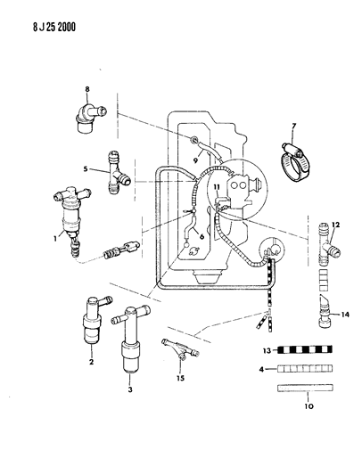 1987 Jeep J10 PCV System Diagram 1 - Thumbnail