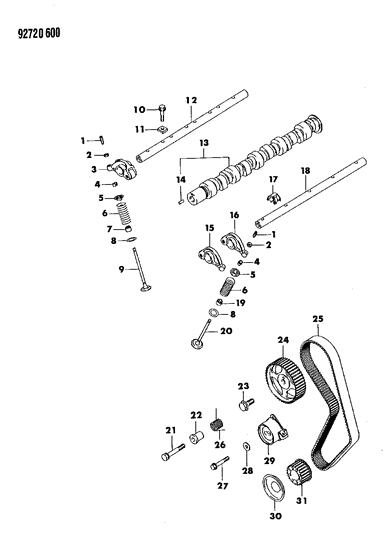 1993 Dodge Colt Intake Valve Diagram for MD162422