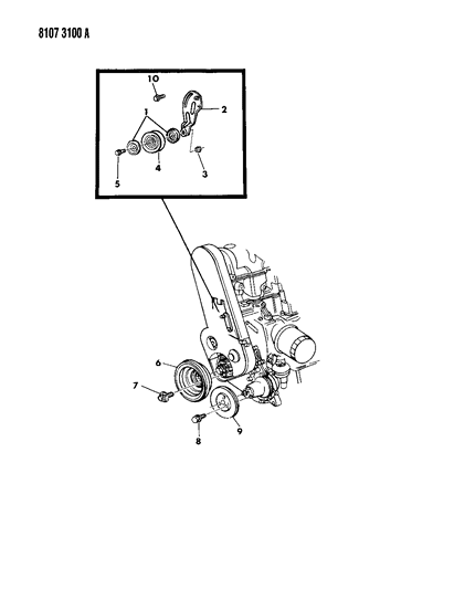 1988 Chrysler New Yorker Base Model Drive Pulleys Diagram 1 - Thumbnail