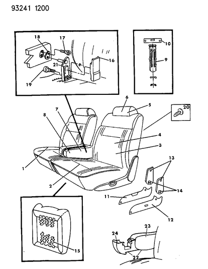 1993 Dodge Dynasty Front Seat Diagram 4 - Thumbnail