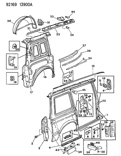 1992 Dodge Grand Caravan Door Track Diagram for 4385080