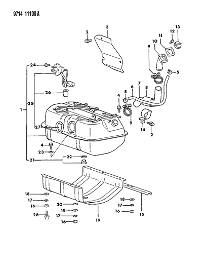 1989 Dodge Raider Bolt And Washer (10X30) After 10/88 Diagram for MS240130