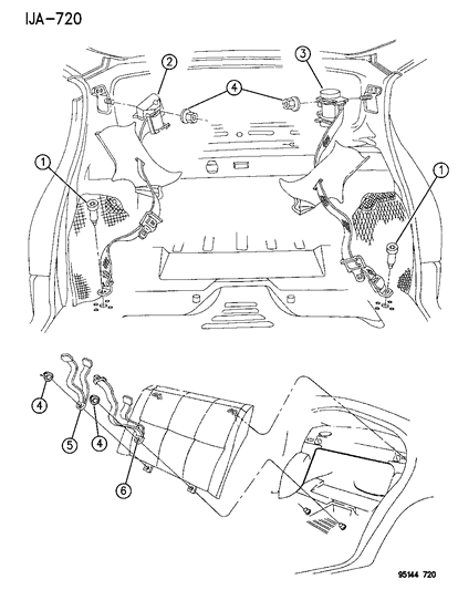 1995 Chrysler Cirrus Lap & Shoulder Belt Diagram for HY06RAZ