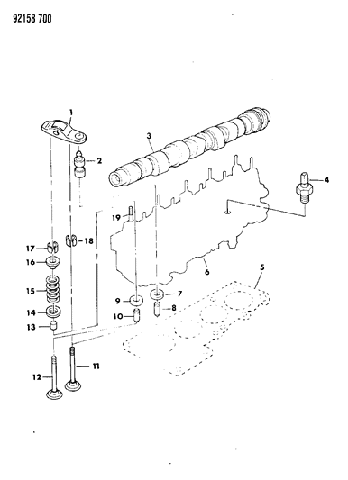 1992 Dodge Shadow Camshaft & Valves Diagram 2 - Thumbnail