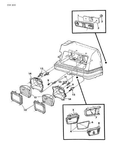 1984 Dodge Rampage Lamps - Front Diagram 1 - Thumbnail