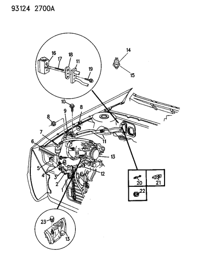 1993 Dodge Daytona Plumbing - A/C & Heater Diagram 1 - Thumbnail