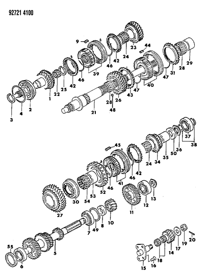 1993 Dodge Ram 50 Key, 3RD & 4TH Synchronizer, Up To Nov. 88 Diagram for MD728904