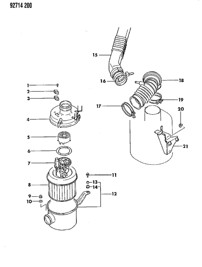 1992 Dodge Colt Air Cleaner Diagram 1 - Thumbnail