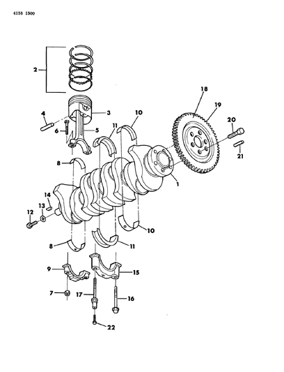 1984 Dodge Omni Bolt, Flywheel To Crankshaft Diagram for 6500553