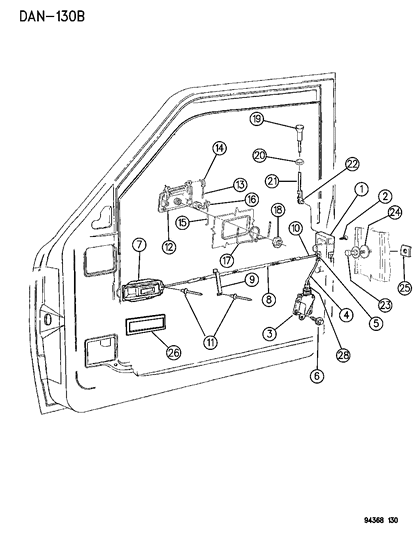 1994 Dodge Dakota Lock Rod Diagram for 55025877