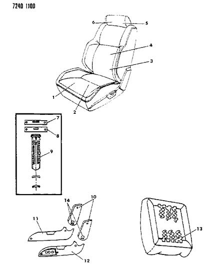 1987 Dodge Lancer Front Seat Diagram 2 - Thumbnail