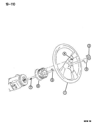 1994 Dodge Viper Wheel, Steering 1992-3-4-5 Diagram for PR12SR1
