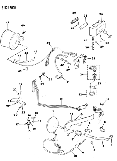 1986 Jeep Grand Wagoneer Controls, Transfer Case Vacuum Shift Diagram