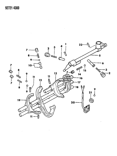 1993 Dodge Ram 50 Control, Shift Diagram 2 - Thumbnail