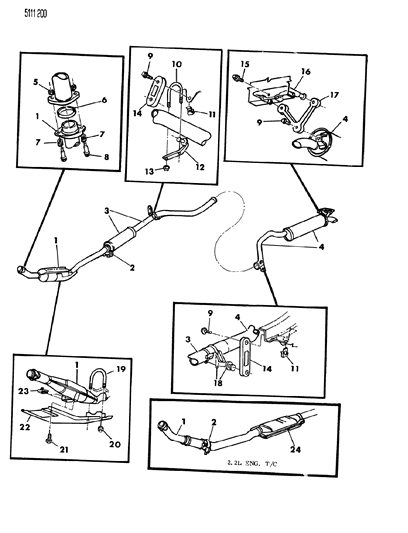 1985 Dodge Aries Converter Shield Insulator Diagram for E0035706