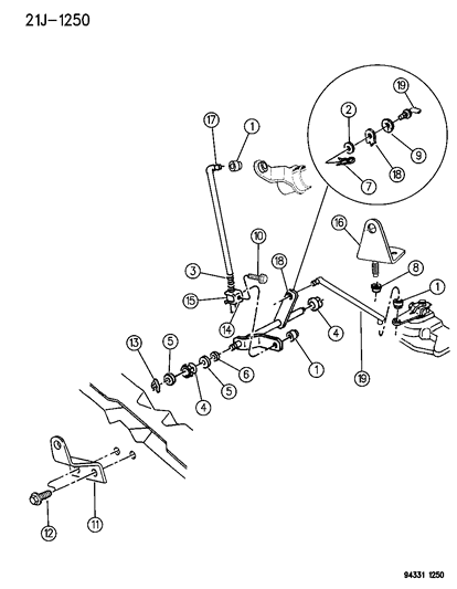 1996 Dodge Ram 2500 Controls , Gearshift , Lower Diagram 1 - Thumbnail