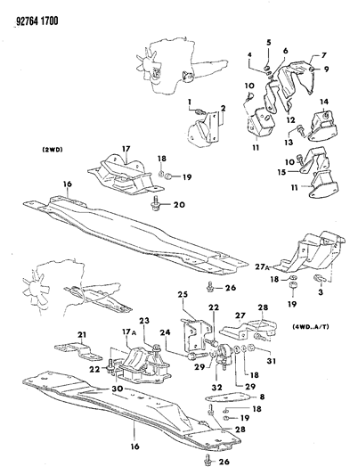 1993 Dodge Ram 50 Engine Mounting Diagram 1 - Thumbnail