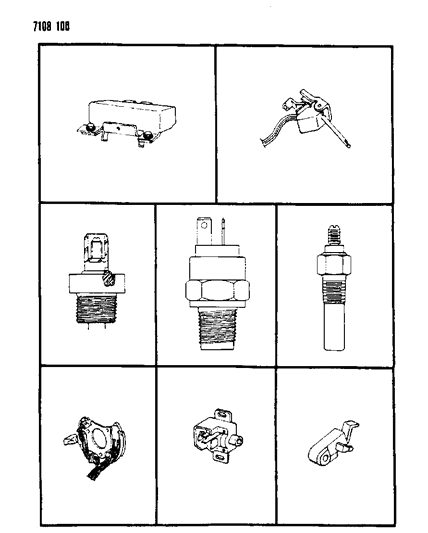 1987 Dodge Aries Relays - Solenoids - Sensors Diagram