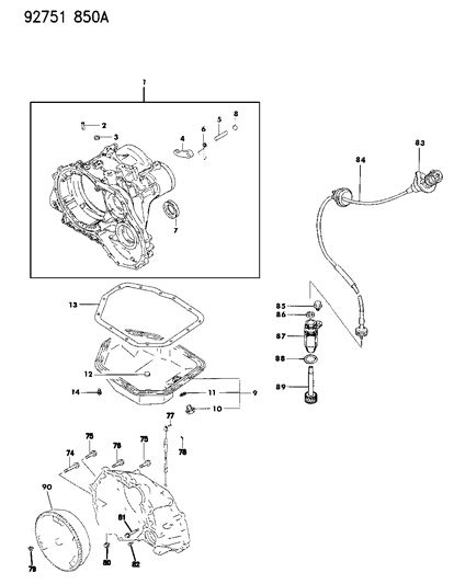1994 Dodge Colt Case & Miscellaneous Parts of Automatic Transmission Diagram 3 - Thumbnail
