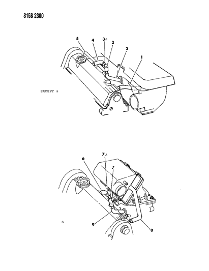 1988 Chrysler New Yorker Base Model Crankcase Ventilation Diagram 1 - Thumbnail