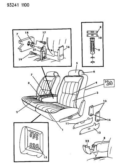 1993 Dodge Dynasty Front Seat Diagram 2 - Thumbnail
