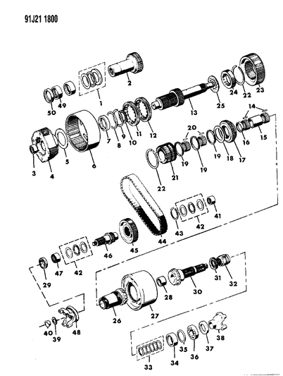 1991 Jeep Grand Wagoneer Yoke Package Diagram for 13775